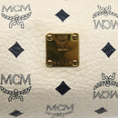 MCM Vicetos Logogram Shoulder Bag PVC Leather White Gold Auth SW2161-12