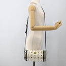 MCM Vicetos Logogram Shoulder Bag PVC Leather White Gold Auth SW2161-19