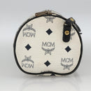 MCM Vicetos Logogram Shoulder Bag PVC Leather White Gold Auth SW2161-3