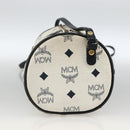 MCM Vicetos Logogram Shoulder Bag PVC Leather White Gold Auth SW2161-4
