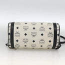 MCM Vicetos Logogram Shoulder Bag PVC Leather White Gold Auth SW2161-5