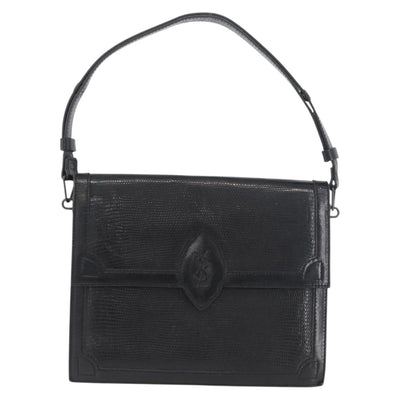 SAINT LAURENT Shoulder Bag Leather Black Auth SW2162A - 0