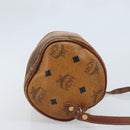 MCM Vicetos Logogram Shoulder Bag PVC Leather Brown Gold Auth SW2165-4