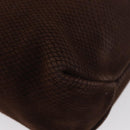 LOEWE Hand Bag Suede Brown Gold Auth SW2166-10