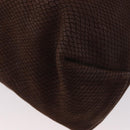 LOEWE Hand Bag Suede Brown Gold Auth SW2166-15