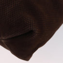 LOEWE Hand Bag Suede Brown Gold Auth SW2166-16