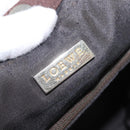 LOEWE Hand Bag Suede Brown Gold Auth SW2166-18