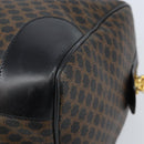 CELINE Macadam Canvas Hand Bag PVC Leather Black Gold Auth SW2168A-15
