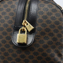 CELINE Macadam Canvas Hand Bag PVC Leather Black Gold Auth SW2168A-20