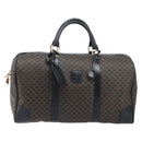 CELINE Macadam Canvas Hand Bag PVC Leather Black Gold Auth SW2168A-13