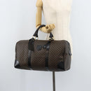 CELINE Macadam Canvas Hand Bag PVC Leather Black Gold Auth SW2168A-25