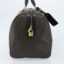 CELINE Macadam Canvas Hand Bag PVC Leather Black Gold Auth SW2168A-3