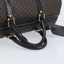 CELINE Macadam Canvas Hand Bag PVC Leather Black Gold Auth SW2168A-7