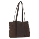 PRADA Tote Bag Nylon Brown Silver Auth SW2170-1