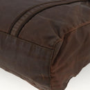 PRADA Tote Bag Nylon Brown Silver Auth SW2170-16