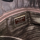 PRADA Tote Bag Nylon Brown Silver Auth SW2170-17