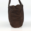 PRADA Tote Bag Nylon Brown Silver Auth SW2170-3