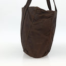 PRADA Tote Bag Nylon Brown Silver Auth SW2170-4
