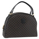 CELINE Macadam Canvas Hand Bag PVC Leather Black Gold Auth SW2171A-1