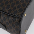CELINE Macadam Canvas Hand Bag PVC Leather Black Gold Auth SW2171A-9