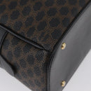 CELINE Macadam Canvas Hand Bag PVC Leather Black Gold Auth SW2171A-15