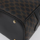 CELINE Macadam Canvas Hand Bag PVC Leather Black Gold Auth SW2171A-16
