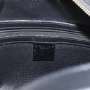 CELINE Macadam Canvas Hand Bag PVC Leather Black Gold Auth SW2171A-18