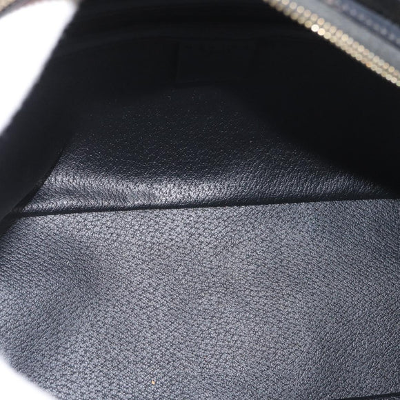 CELINE Macadam Canvas Hand Bag PVC Leather Black Gold Auth SW2171A