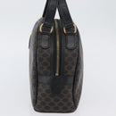 CELINE Macadam Canvas Hand Bag PVC Leather Black Gold Auth SW2171A-3