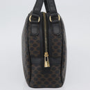 CELINE Macadam Canvas Hand Bag PVC Leather Black Gold Auth SW2171A-4