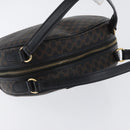 CELINE Macadam Canvas Hand Bag PVC Leather Black Gold Auth SW2171A-6
