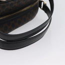 CELINE Macadam Canvas Hand Bag PVC Leather Black Gold Auth SW2171A-7