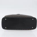 CELINE Macadam Canvas Hand Bag PVC Leather Black Gold Auth SW2171A-5