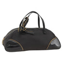 Christian Dior Trotter Canvas Hand Bag Black Gold Auth SW2172A-1