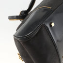 Christian Dior Trotter Canvas Hand Bag Black Gold Auth SW2172A-11