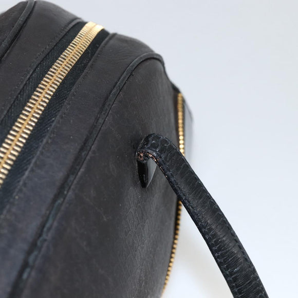 Christian Dior Trotter Canvas Hand Bag Black Gold Auth SW2172A