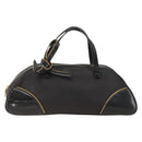 Christian Dior Trotter Canvas Hand Bag Black Gold Auth SW2172A-2