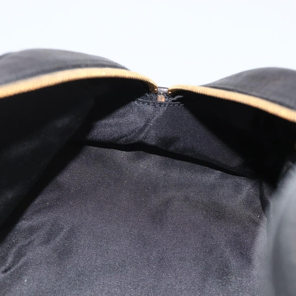 Christian Dior Trotter Canvas Hand Bag Black Gold Auth SW2172A