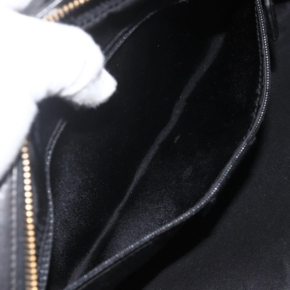 Christian Dior Trotter Canvas Hand Bag Black Gold Auth SW2172A