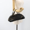 Christian Dior Trotter Canvas Hand Bag Black Gold Auth SW2172A-24
