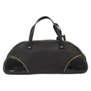 Christian Dior Trotter Canvas Hand Bag Black Gold Auth SW2172A-3