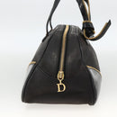 Christian Dior Trotter Canvas Hand Bag Black Gold Auth SW2172A-4