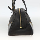 Christian Dior Trotter Canvas Hand Bag Black Gold Auth SW2172A-5