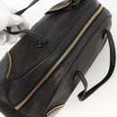 Christian Dior Trotter Canvas Hand Bag Black Gold Auth SW2172A-6