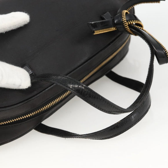 Christian Dior Trotter Canvas Hand Bag Black Gold Auth SW2172A