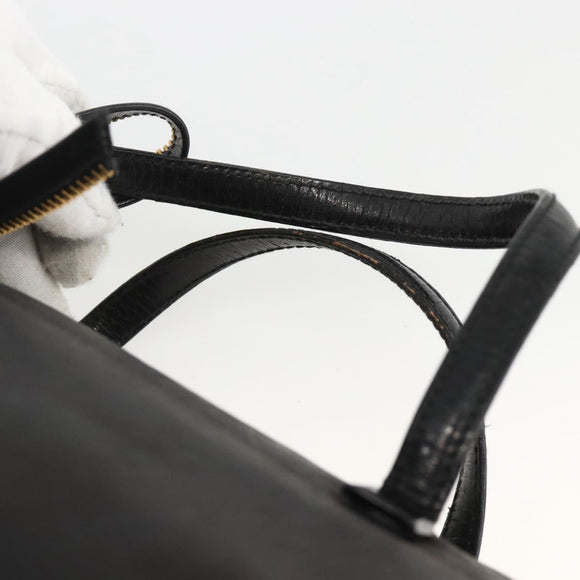 Christian Dior Trotter Canvas Hand Bag Black Gold Auth SW2172A