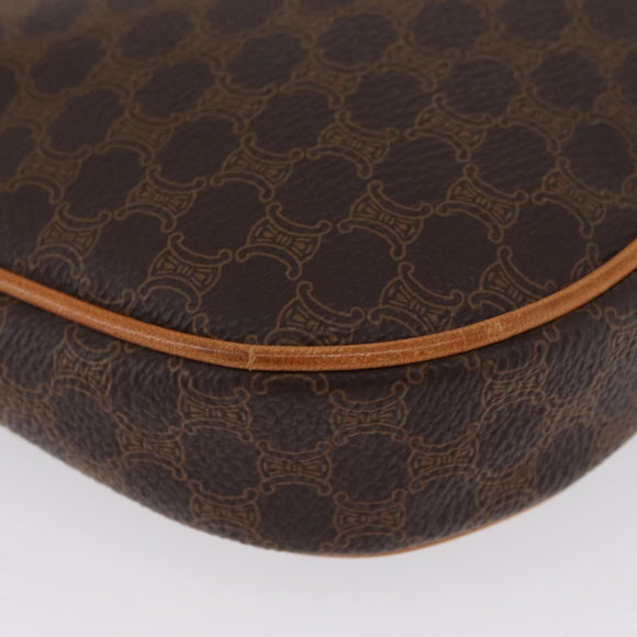CELINE Macadam Canvas Hand Bag PVC Leather Brown Gold Auth SW2174A