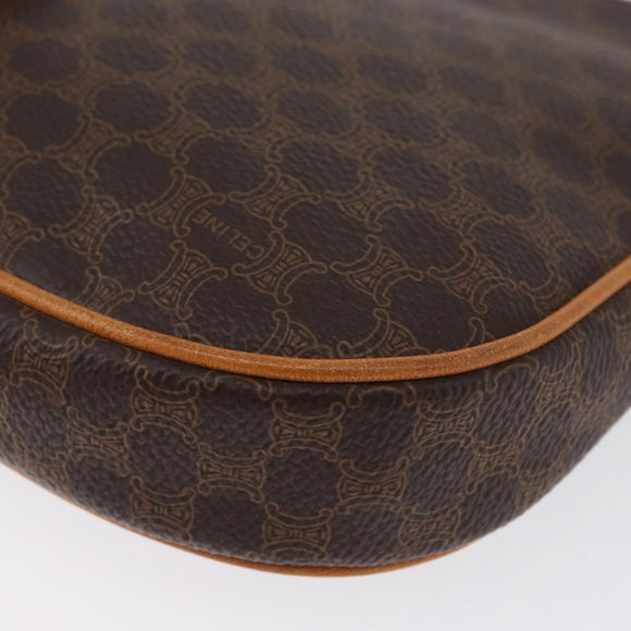 CELINE Macadam Canvas Hand Bag PVC Leather Brown Gold Auth SW2174A
