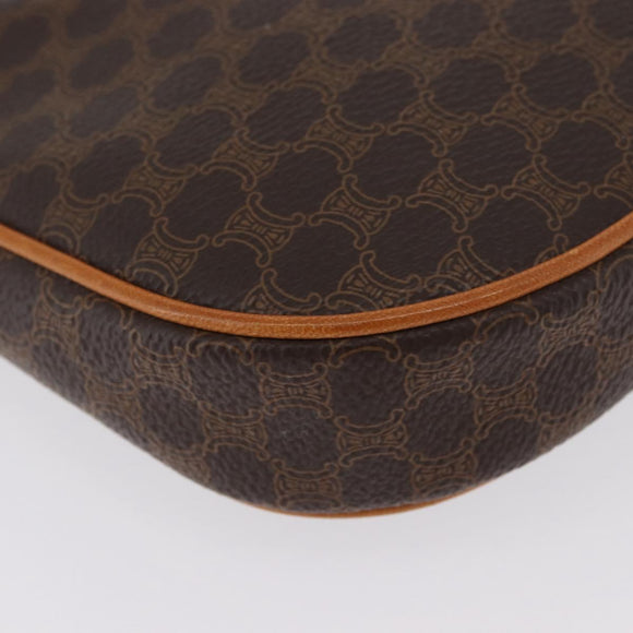 CELINE Macadam Canvas Hand Bag PVC Leather Brown Gold Auth SW2174A