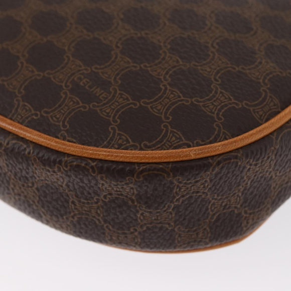 CELINE Macadam Canvas Hand Bag PVC Leather Brown Gold Auth SW2174A